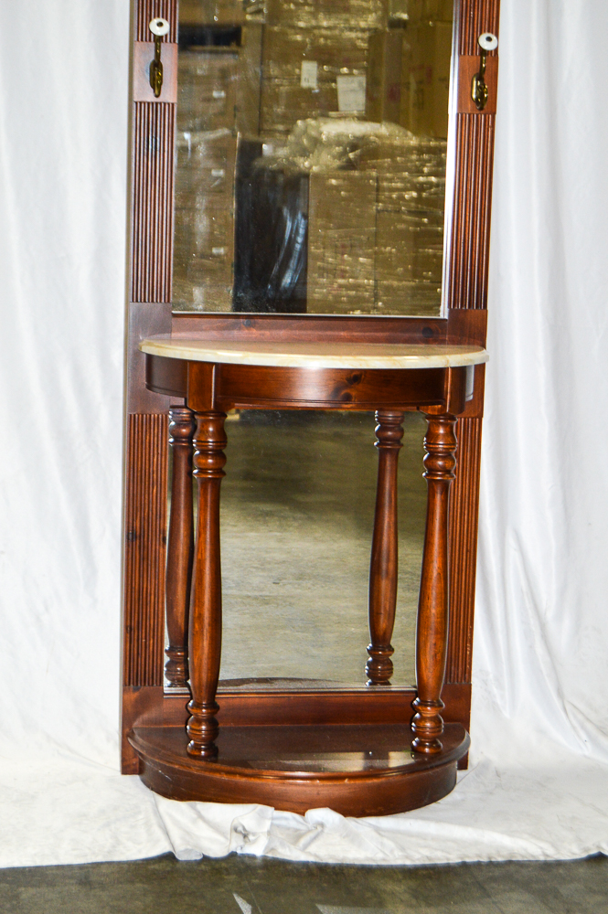 Late 20th Century Mirrored Hall Tree by Pulaski EBTH